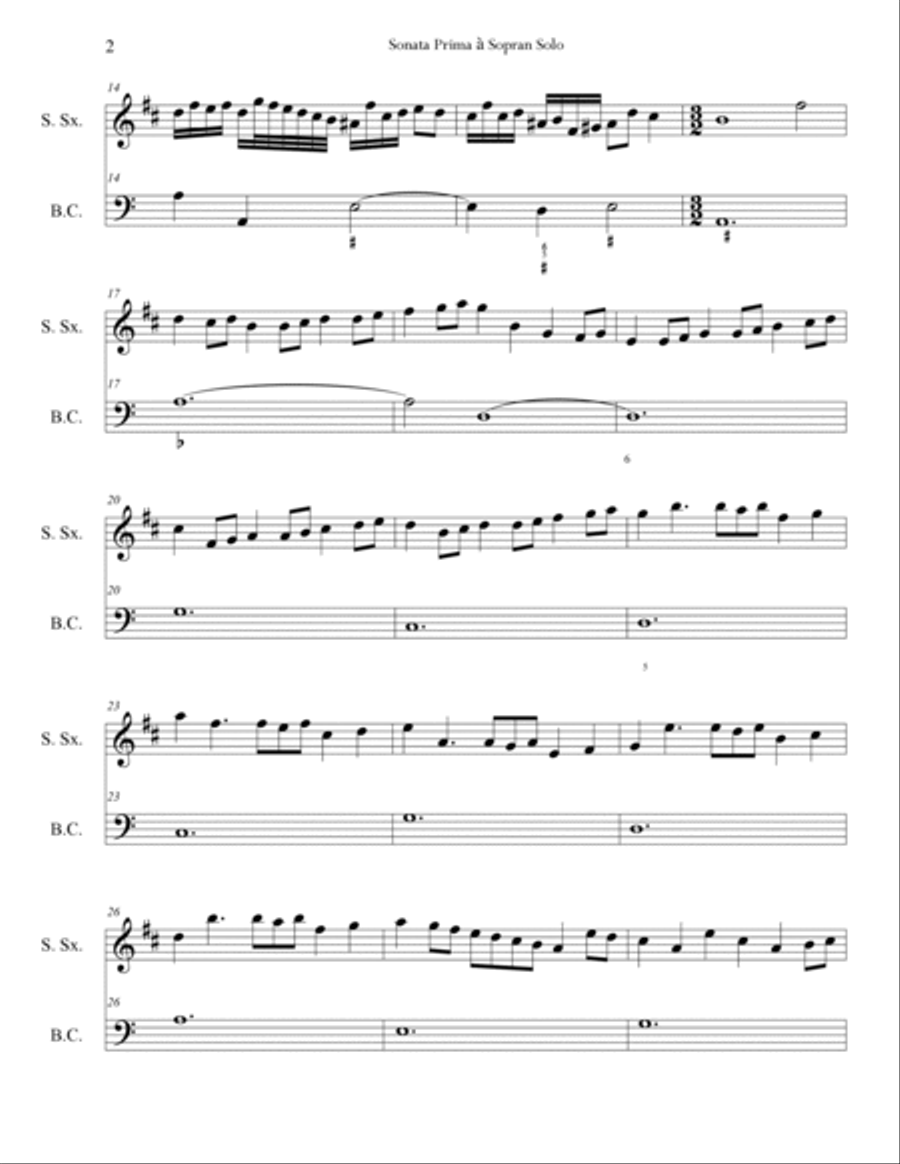 Sonata Prima à Sopran Solo Soprano Saxophone scores gallery preview page 2
