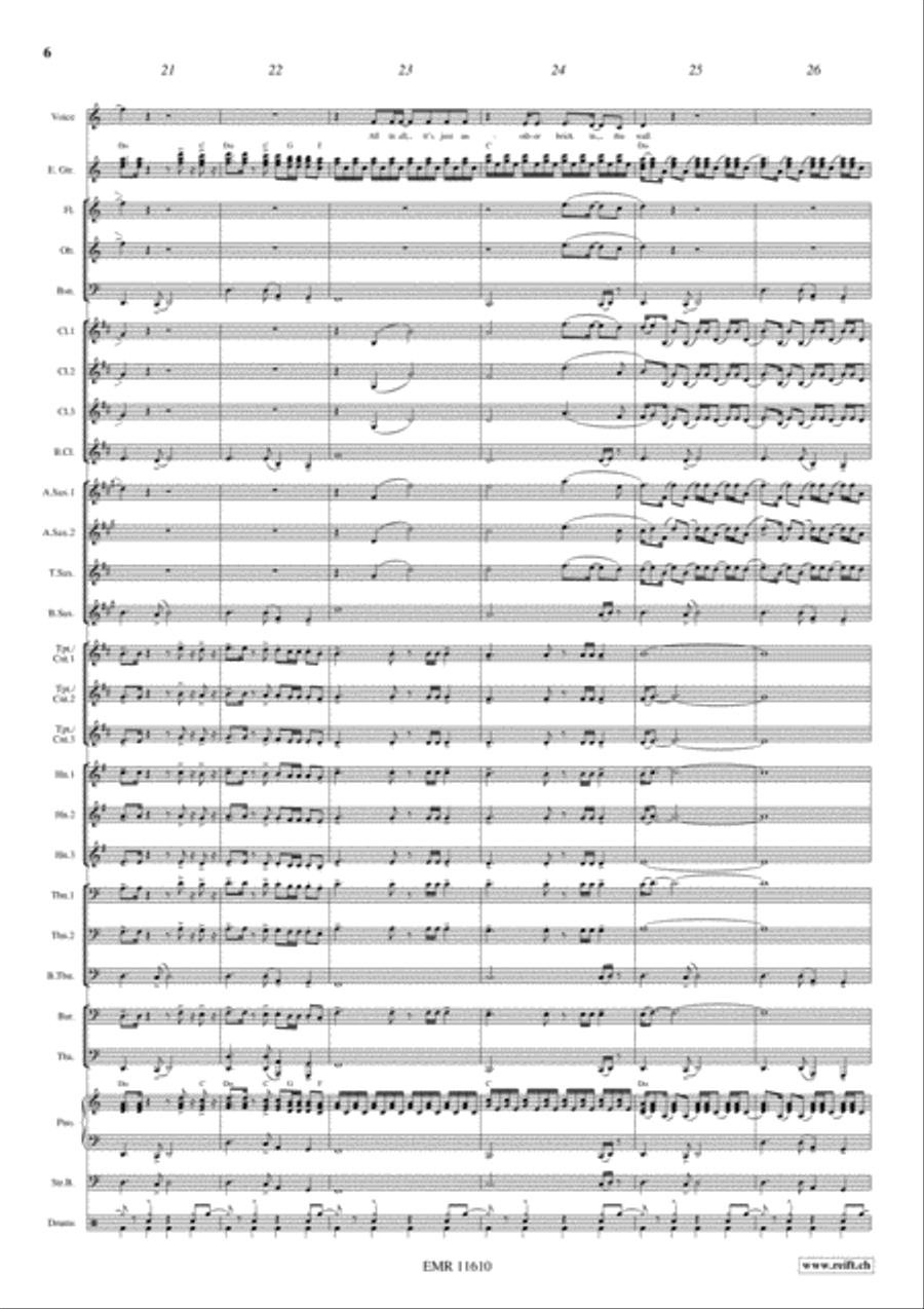 Another Brick In The Wall Concert Band scores gallery preview page 7