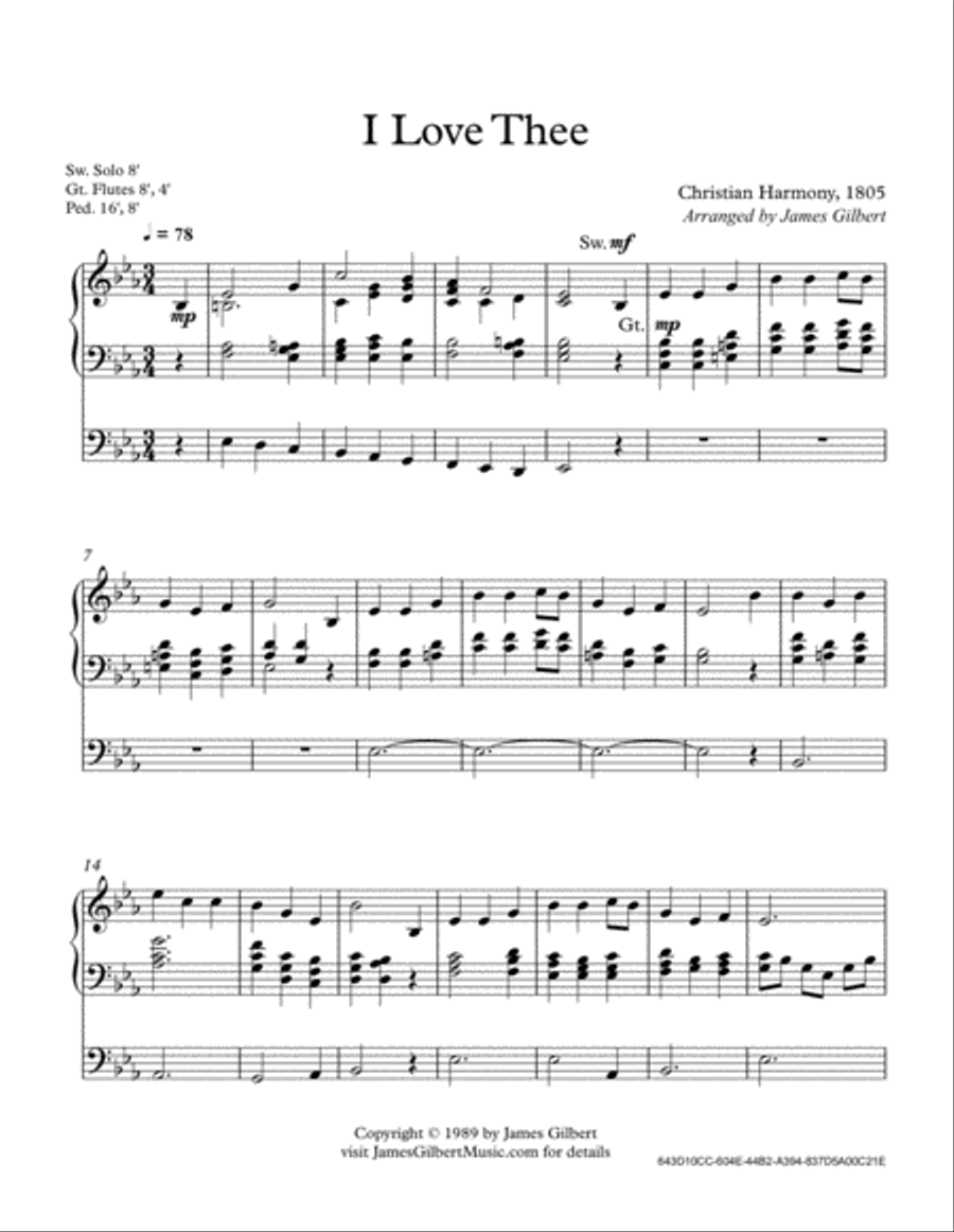 I Love Thee I Love Thee Organ Solo scores gallery preview page 2