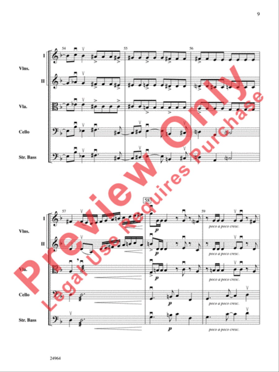Ode to the Plains and Wild Horses Running (from American Serenade) String Orchestra scores gallery preview page 10