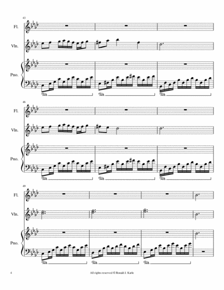Nocturne #89 by: Ronald J. Karle for Piano Violin and Flute image number null