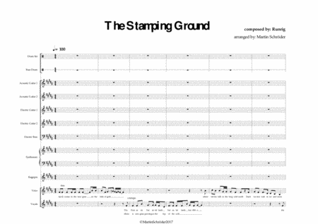 Runrig - The Stamping Ground - Arrangement for Rock Band, Big Drum, Bagpipe and Vocals image number null