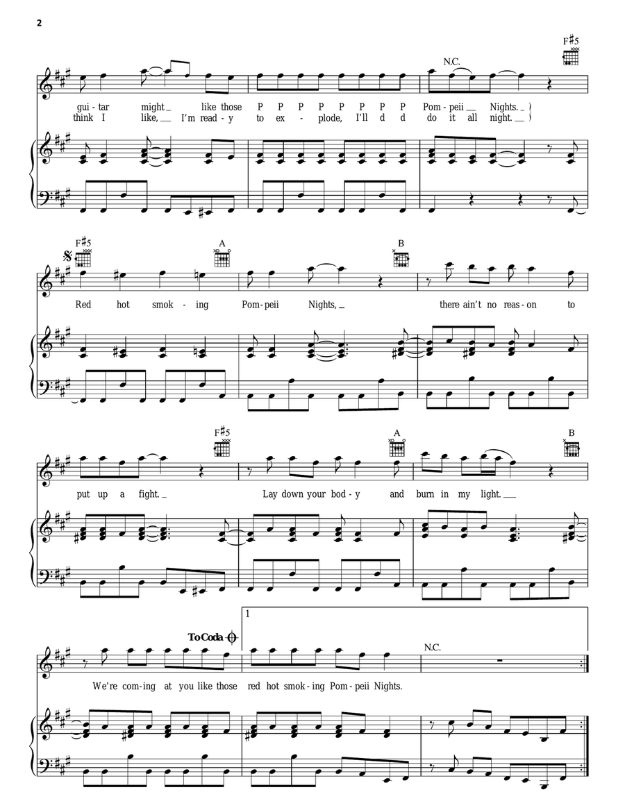 Pompeii Nights Pompeii Nights Acoustic Guitar scores gallery preview page 2