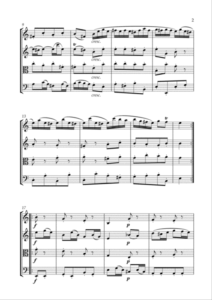 Badinerie (J.S. Bach) for String Quartet String Quartet scores gallery preview page 3