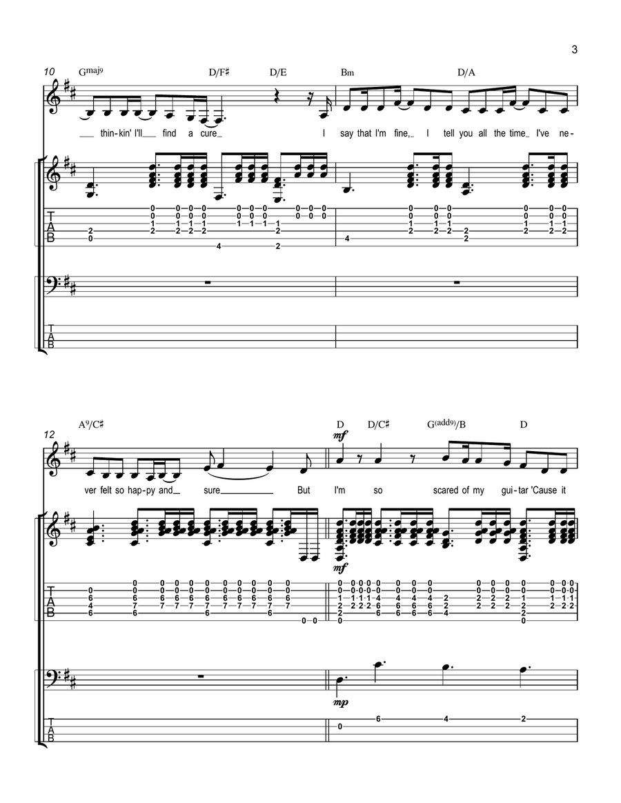 Scared Of My Guitar Piano, Vocal scores gallery preview page 3