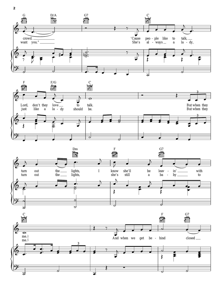 Behind Closed Doors Piano, Vocal, Guitar scores gallery preview page 2
