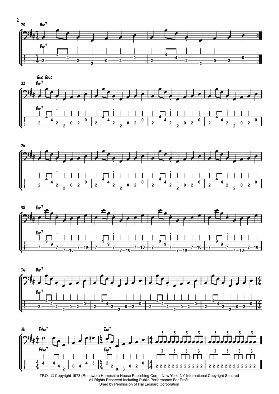 Money Bass Guitar Tablature scores gallery preview page 2