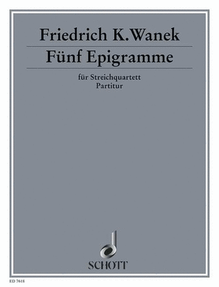 Book cover for Epigrams 5 For String Quart.score