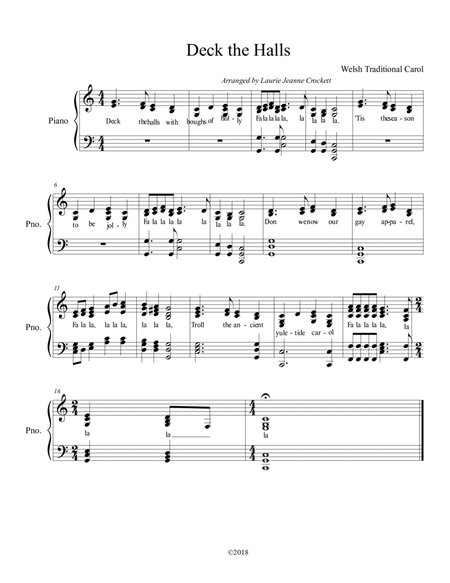 Deck the Halls Piano Accompaniment image number null