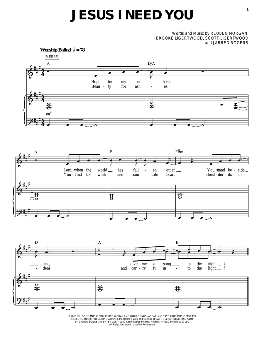 Jesus I Need You Jesus I Need You Voice scores gallery preview page 1