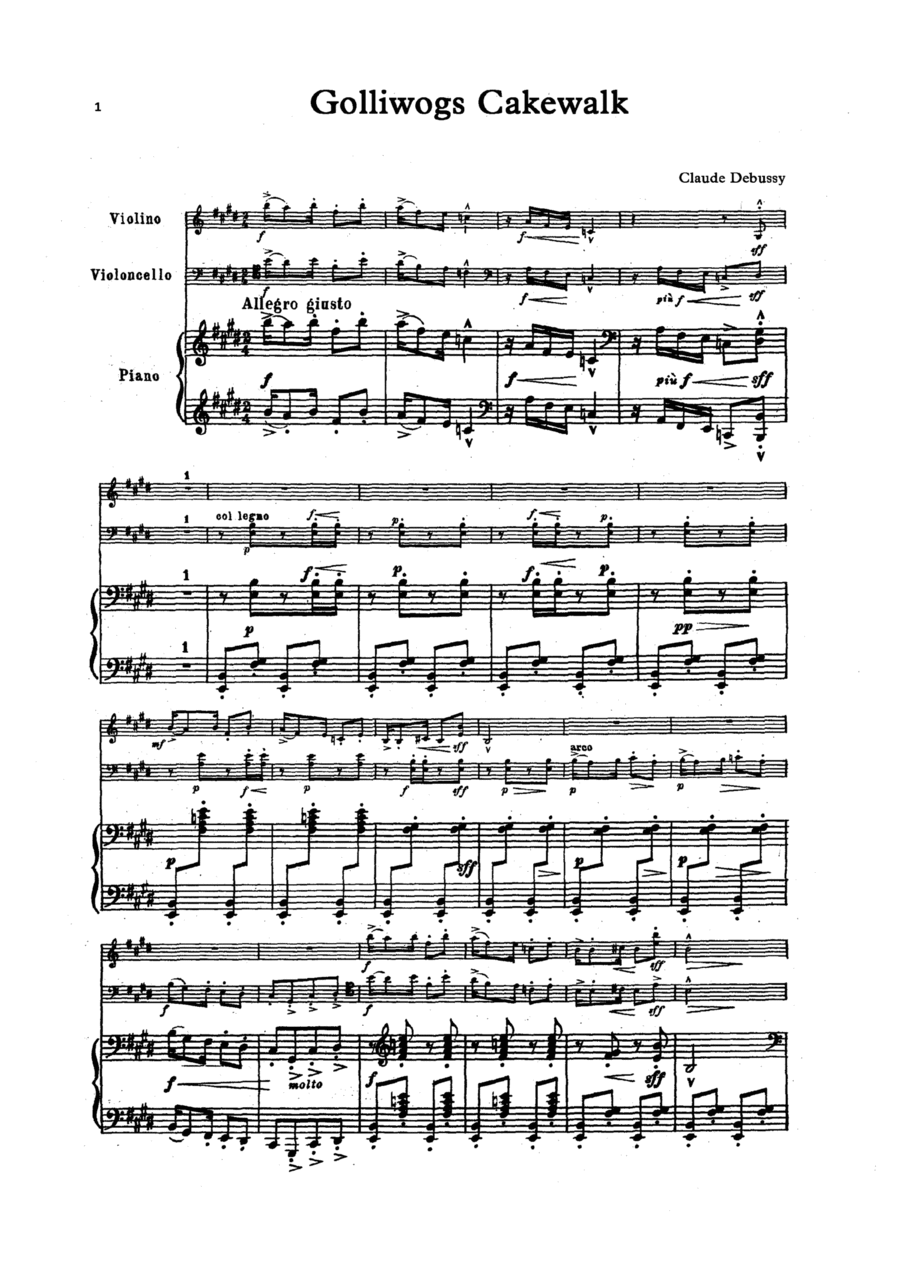 Golliwogs Cakewalk Golliwogs Cakewalk Piano Trio scores gallery preview page 1
