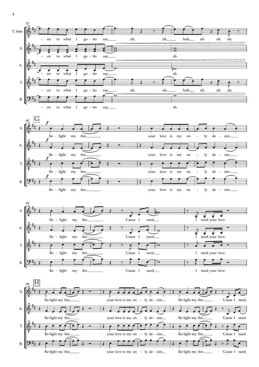 Relight My Fire 4-Part scores gallery preview page 4