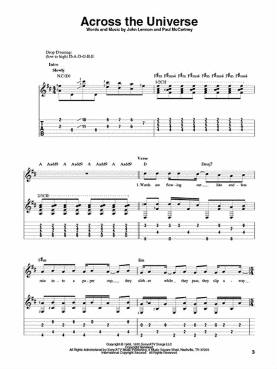 Fingerpicking Beatles Electric Guitar scores gallery preview page 4