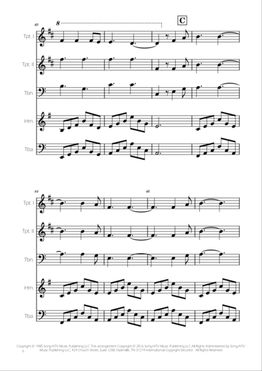 Hallelujah Brass Quintet scores gallery preview page 6