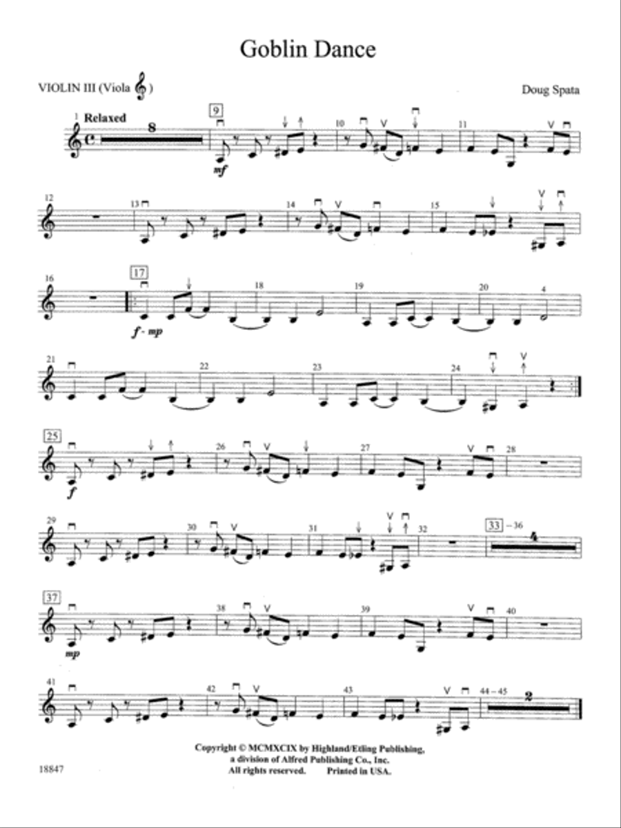 Goblin Dance: 3rd Violin (Viola [TC]) String Orchestra scores gallery preview page 1