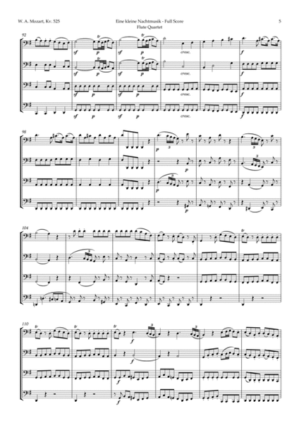 Eine kleine Nachtmusik by Mozart for Bassoon Quartet image number null