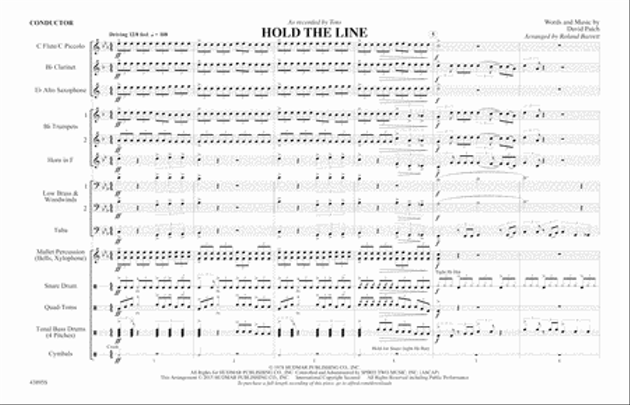 hold-the-line-score-sheet-music-plus