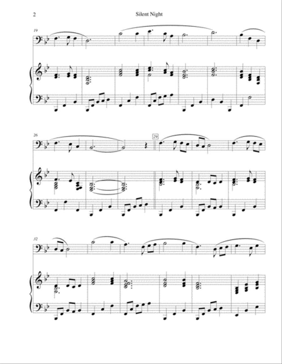 Silent Night - for trombone and piano image number null