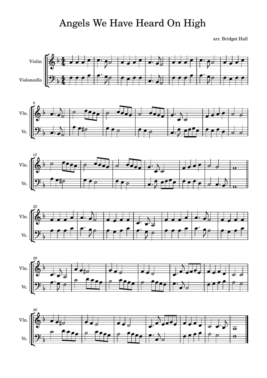 22 Christmas Duets for Violin and Cello String Duet scores gallery preview page 3