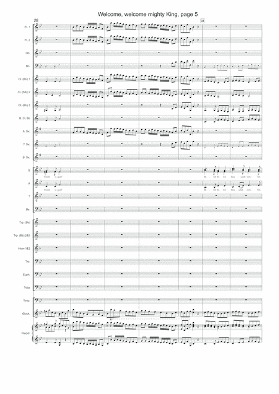 Welcome, welcome mighty King 4-Part scores gallery preview page 6
