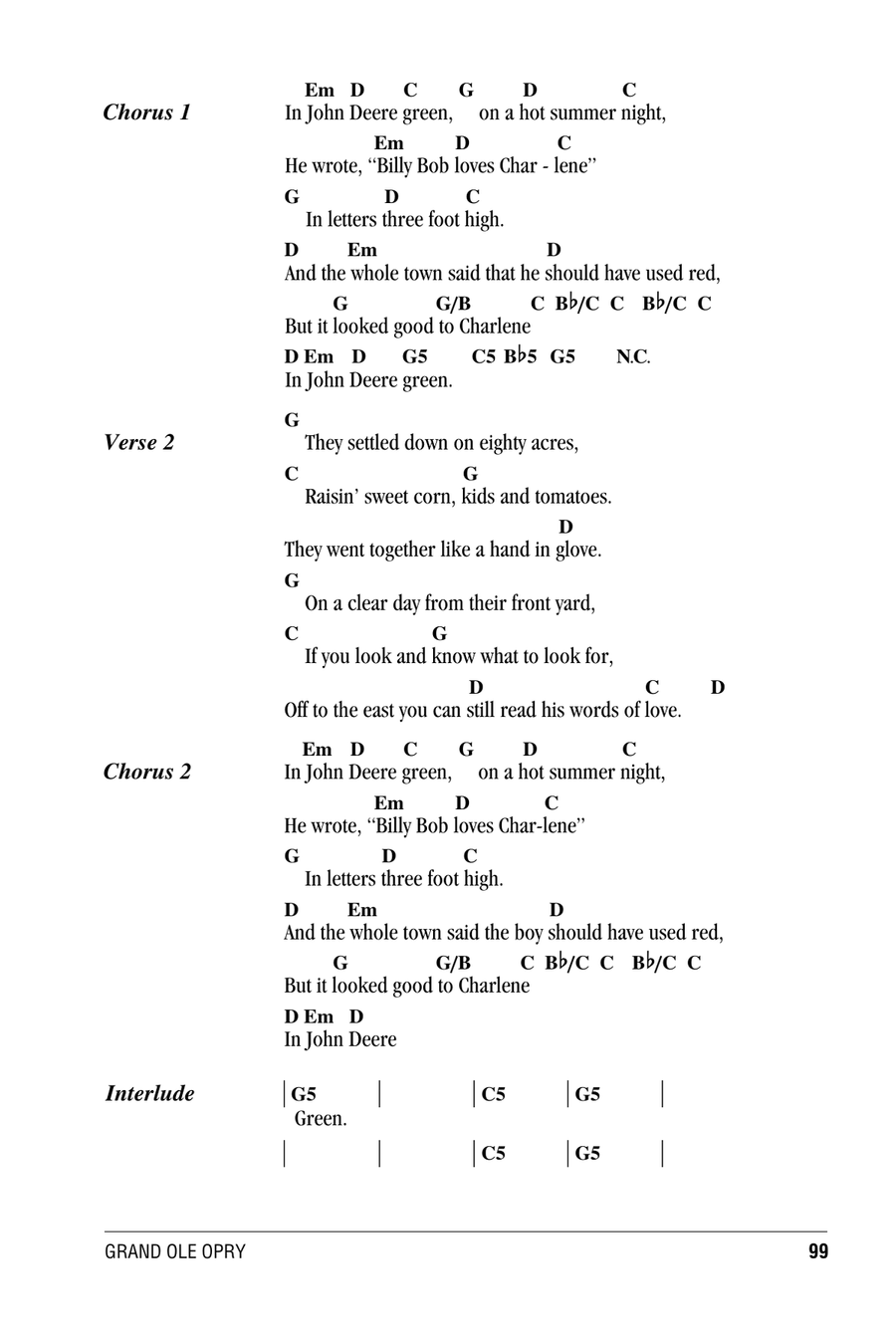John Deere Green John Deere Green Acoustic Guitar scores gallery preview page 2