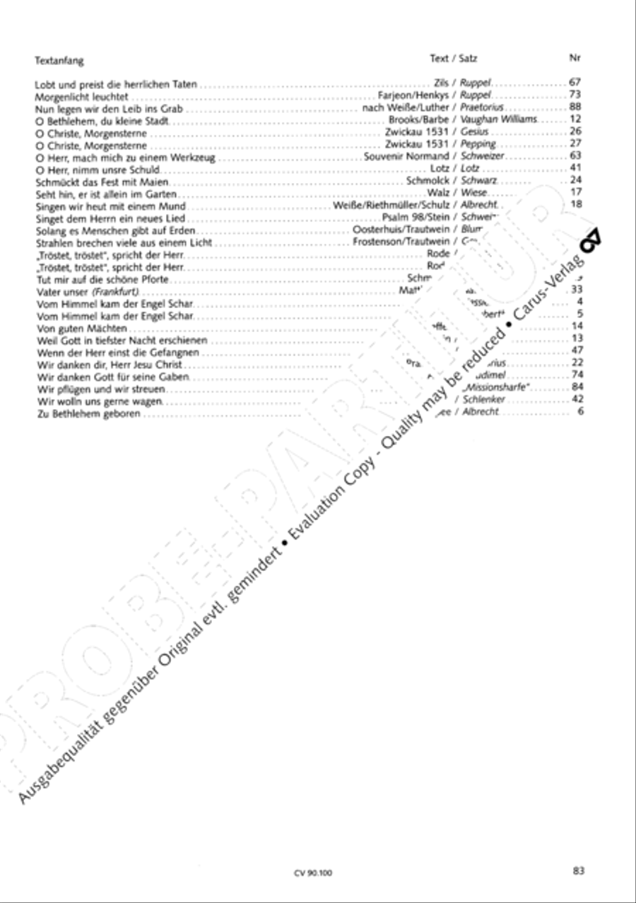 Chorsatze zum Evangelischen Gesangbuch