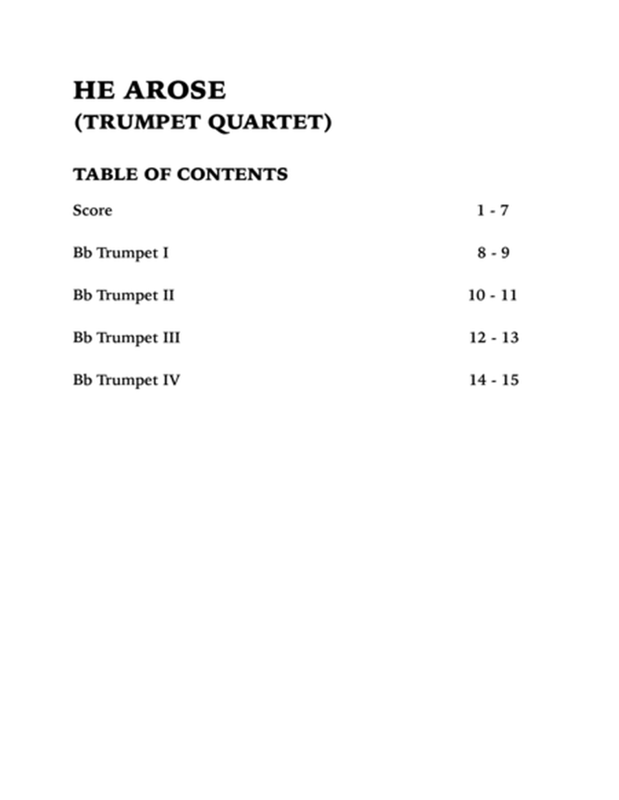 He Arose (Trumpet Quartet) image number null
