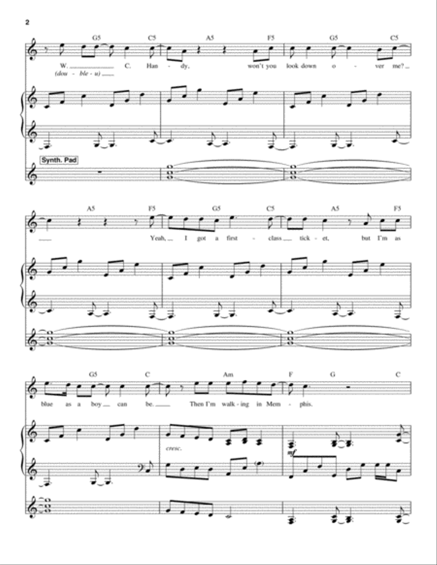 Walking In Memphis Piano scores gallery preview page 2