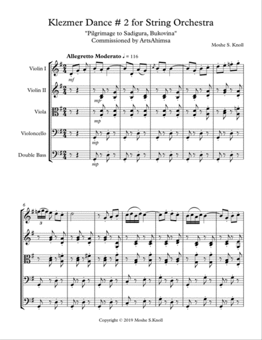 Klezmer Dance # 2 in G; for String Orchestra String Orchestra scores gallery preview page 1
