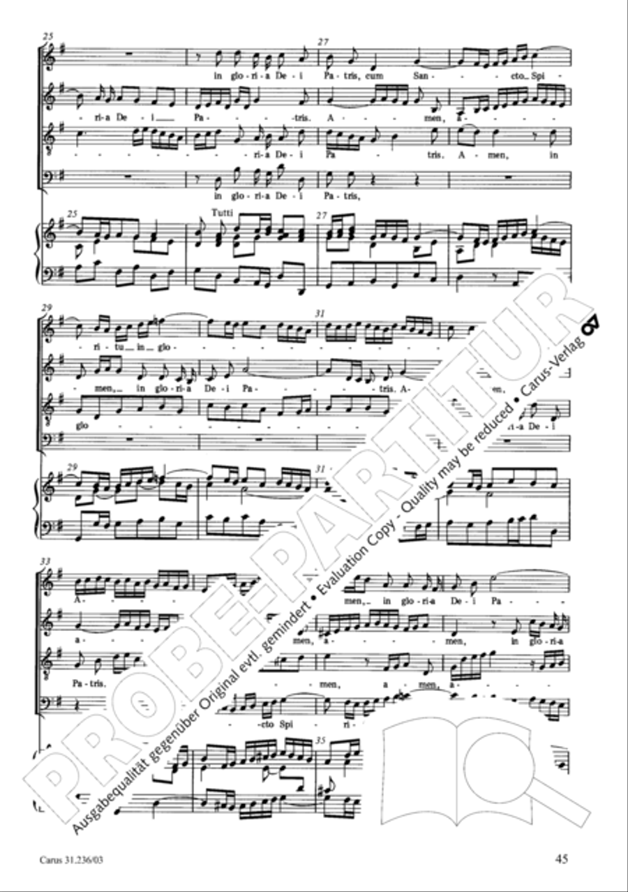 Mass in G Major 4-Part scores gallery preview page 46