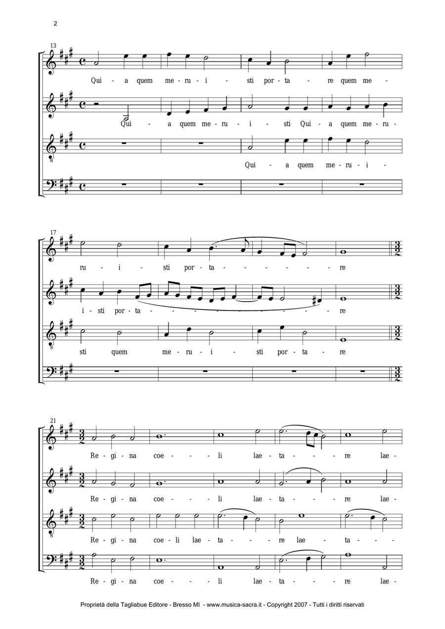 REGINA COELI LAETARE - G. Aichinger - for SATB Choir
