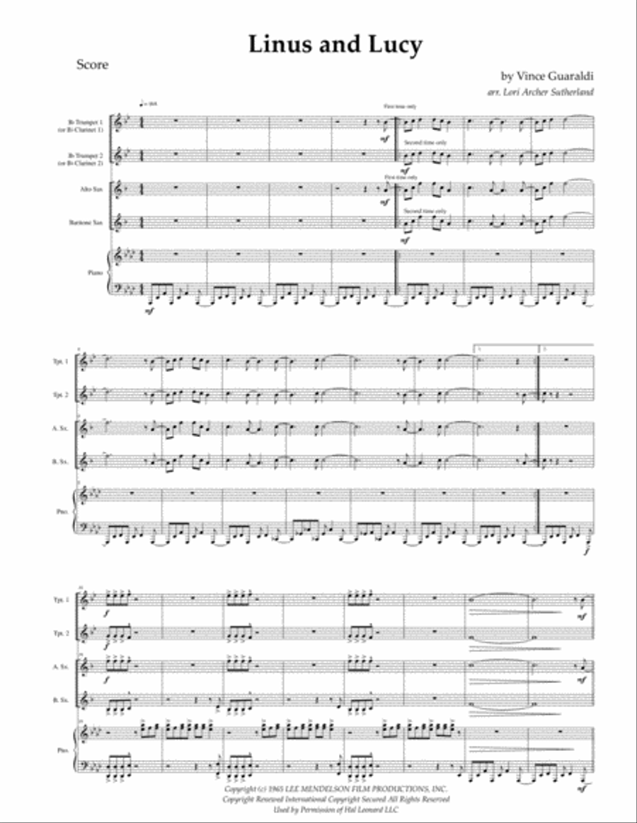 Linus And Lucy Linus And Lucy Jazz Ensemble scores gallery preview page 2