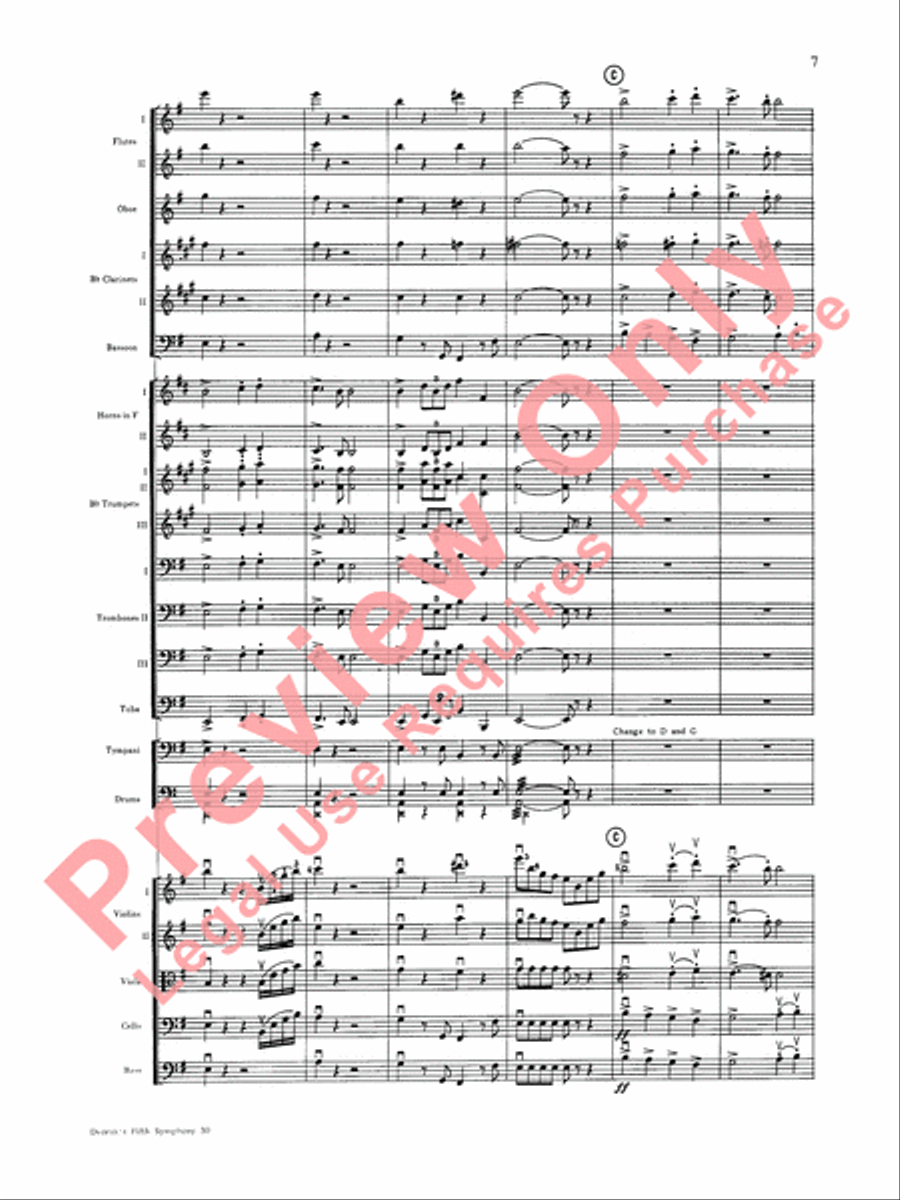 Dvorák's Fifth Symphony (New World, Fourth Movement) Full Orchestra scores gallery preview page 8