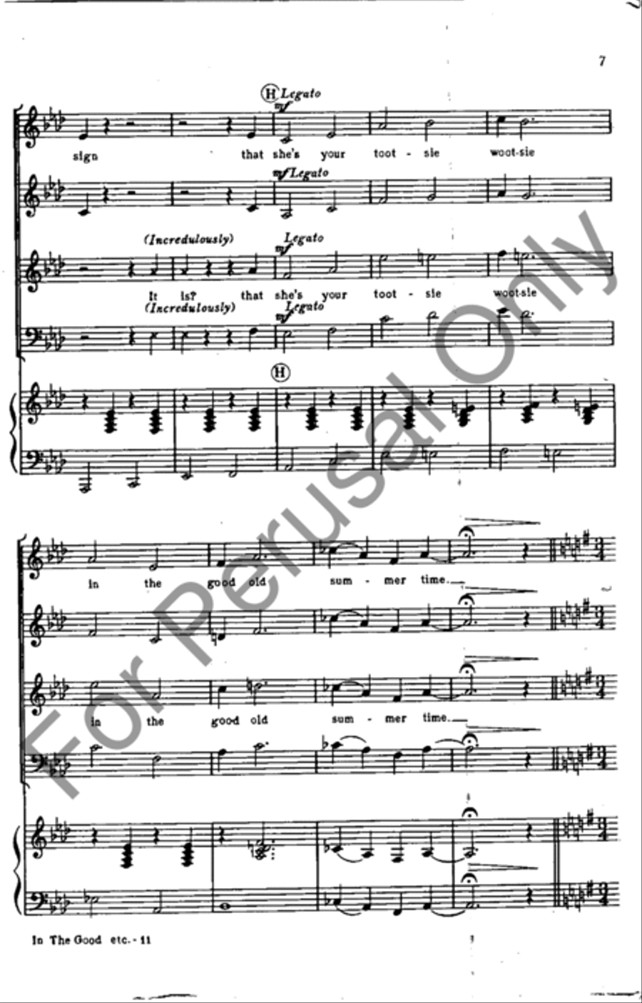 In The Good Old Summertime 4-Part scores gallery preview page 7