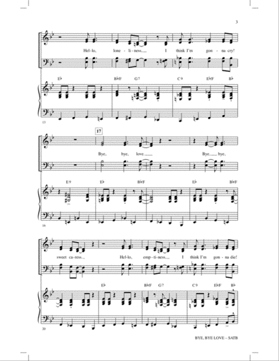 Bye Bye Love 4-Part scores gallery preview page 2