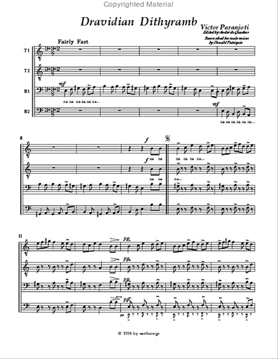 dravidian dithyramb SSAA scores gallery preview page 2