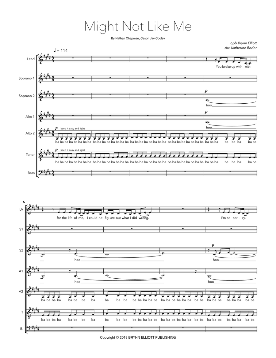 Might Not Like Me A Cappella scores gallery preview page 1