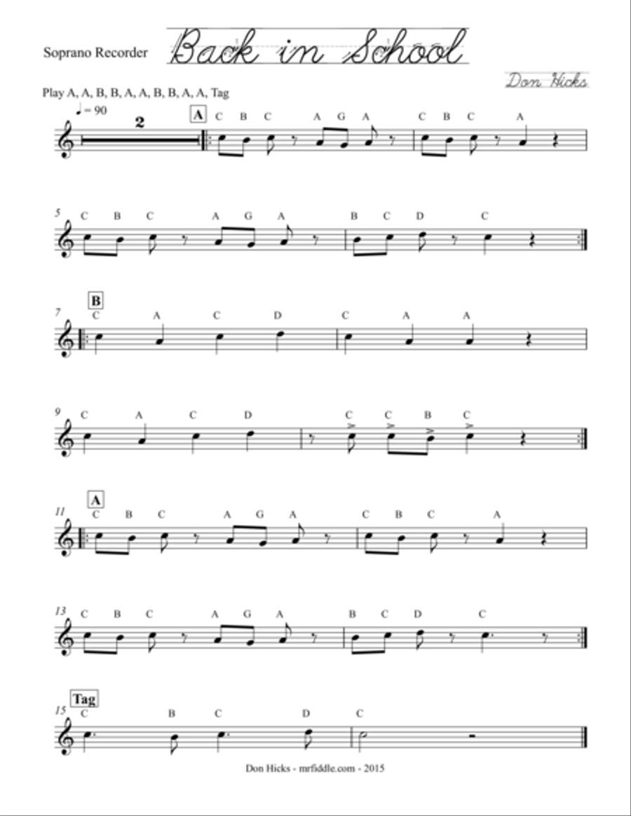 Back in School Choir scores gallery preview page 4