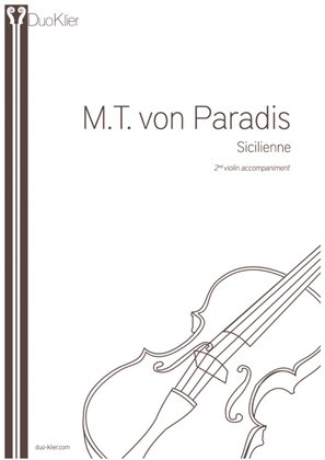 Book cover for Paradis - Sicilienne, 2nd violin accompaniment