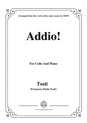 Book cover for Tosti-Addio!, for Cello and Piano