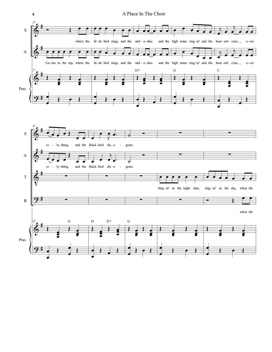 A Place In The Choir 4-Part scores gallery preview page 4