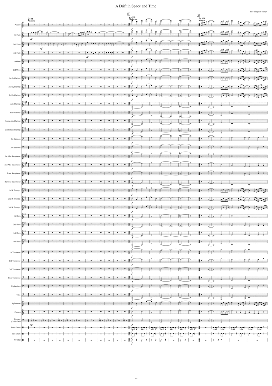 A Drift in Time and Space Concert Band scores gallery preview page 1
