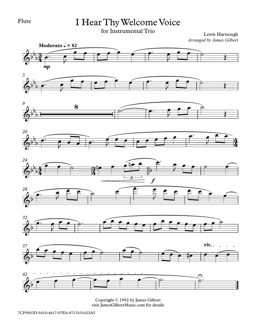 I Hear Thy Welcome Voice Woodwind Trio scores gallery preview page 3