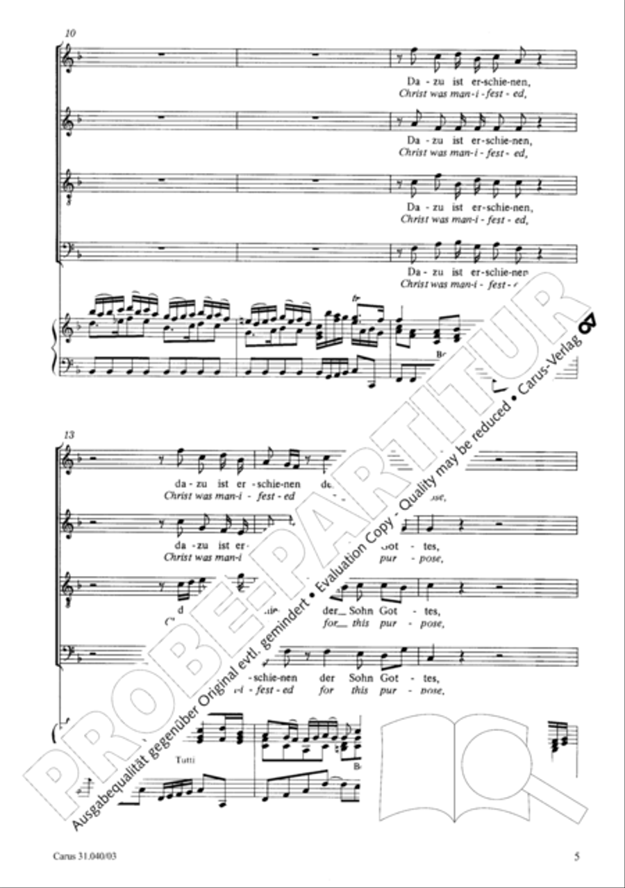 Christ was manifested for this purpose (Dazu ist erschienen der Sohn Gottes) ATB scores gallery preview page 6