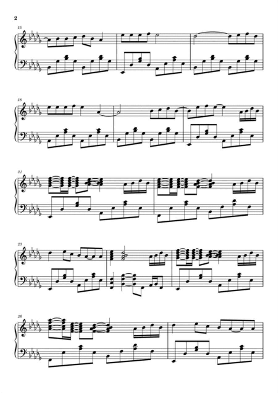 Never Gonna Give You Up Piano Solo scores gallery preview page 2