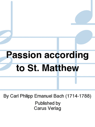Passion according to St. Matthew (Passions-Musik nach dem Evangelisten Matthaus)