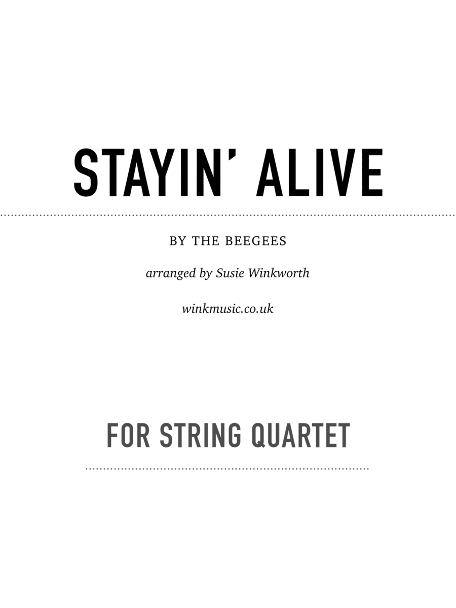Stayin' Alive String Quartet scores gallery preview page 1