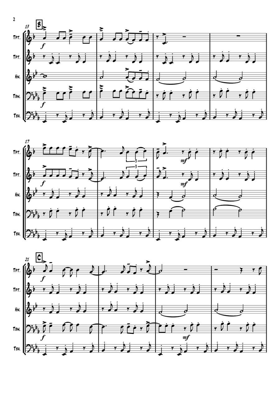 Hang On Sloopy Brass Ensemble scores gallery preview page 4