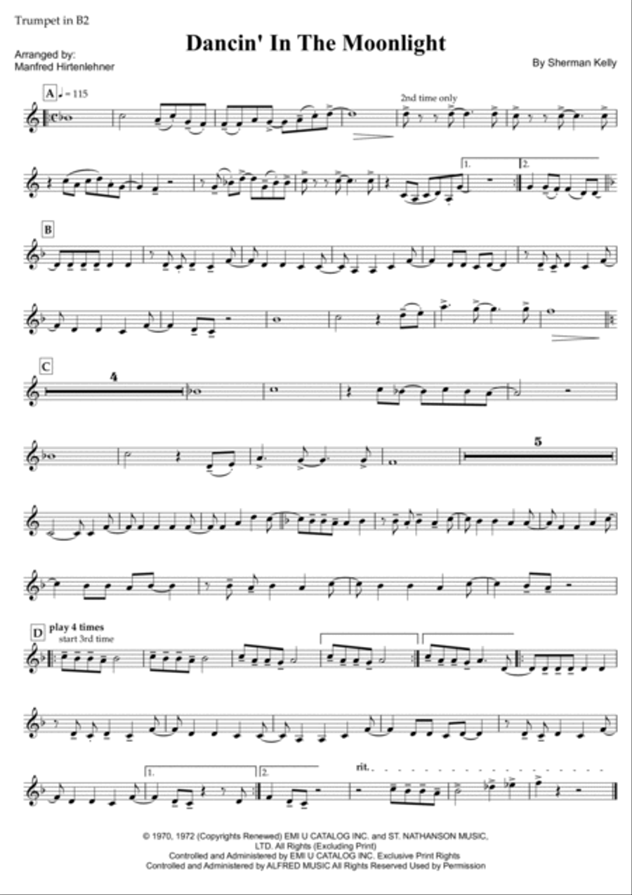 Dancin' In The Moonlight Dancin' In The Moonlight Brass Ensemble scores gallery preview page 2