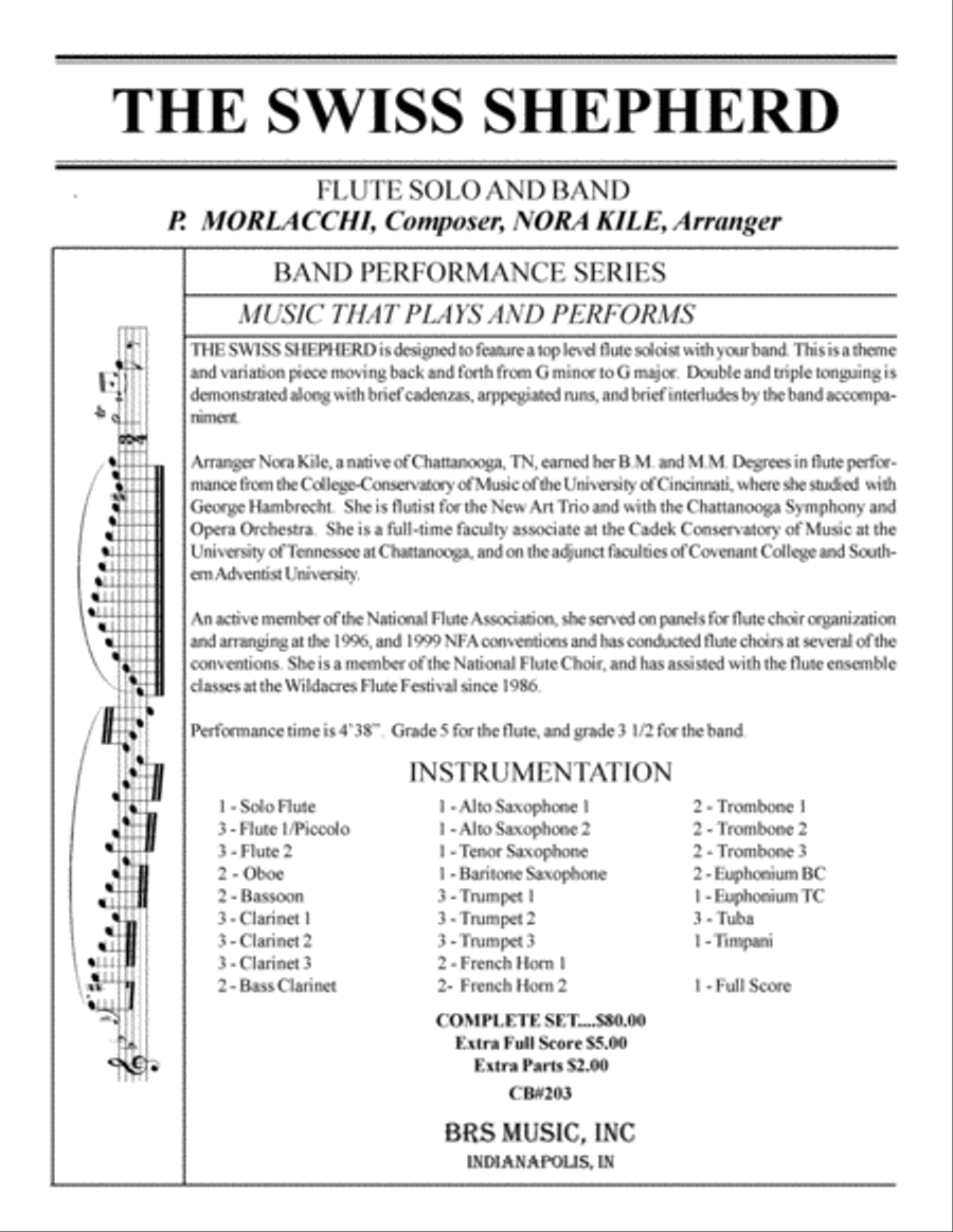 The Swiss Shepherd Concert Band scores gallery preview page 1